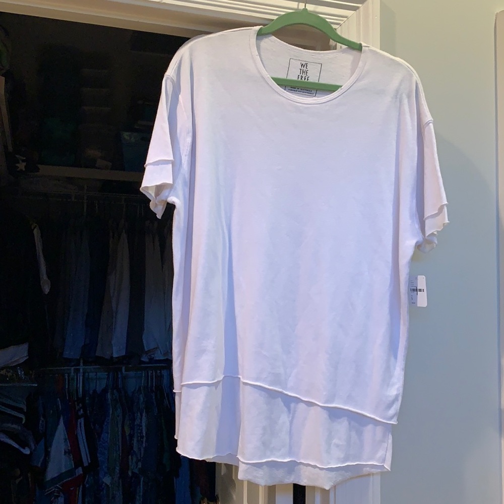 We the Free white T-shirt with layer effect. Small
